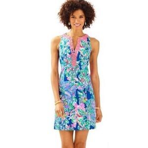 Lilly Pulitzer Ryder Shift Dress Indigo Exotic Escapade Dress Sz. 00